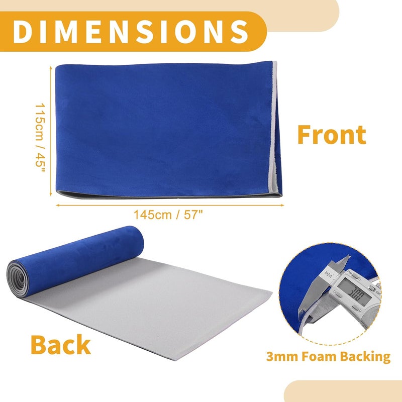 Partuto 150G Headliner Fabric for Car Truck RV SUV Boat Automotive Interior Trim DIY Roof Repair Replacement Suede Fabric Blue 45" L x 57" W - Image 4